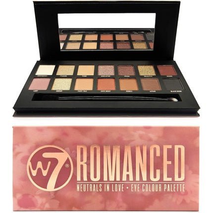 W7 Romanced Eyeshadow Palette 12 Natural Pink Nude Colors Flawless Long - Lasting Makeup - Maison des fragrances
