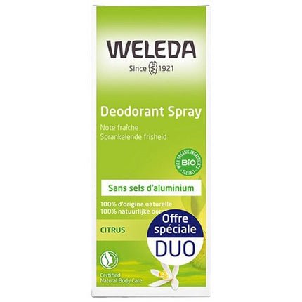 Weleda Citrus Deodorant with Essential Oils - Pack of 2 Déodorant (Déo) Mixte 100ml - Maison des fragrances