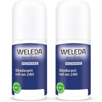 Weleda Deodorant Roll-On 24h - Pack of 2 Déodorant (Déo) Homme 50ml - Maison des fragrances