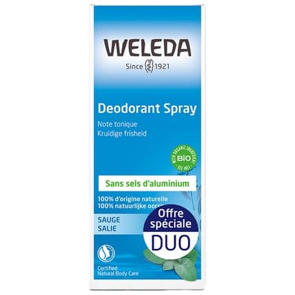 Weleda Deodorant with Sage - Pack of 2 Déodorant (Déo) Mixte 100ml - Maison des fragrances