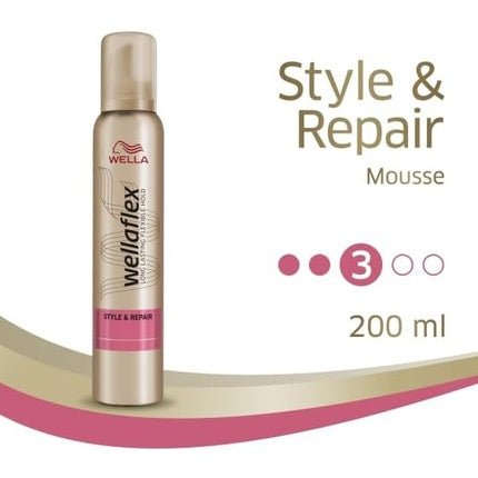 Wella Wellaflex STYLE & REPAIR Strong Hold Mousse 200ml - Maison des fragrances
