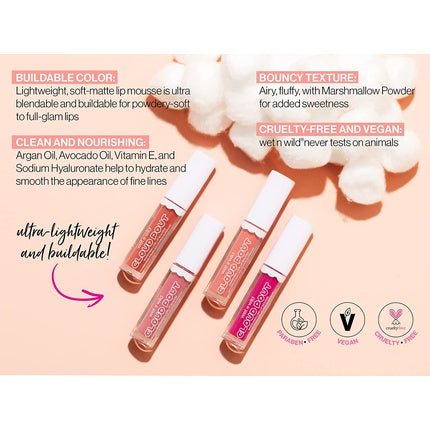 Wet 'N' Wild Cloud Pout Marshmallow Lip Mousse Matte Liquid Lipstick - Maison des fragrances