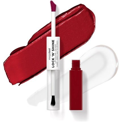 Wet 'n' Wild Megalast Lock n' Shine Dual - Ended Lip Color and Clear Gloss with Vitamin E and Jojoba Oil Enriched Formula Red - Y - For Me Shade - Maison des fragrances