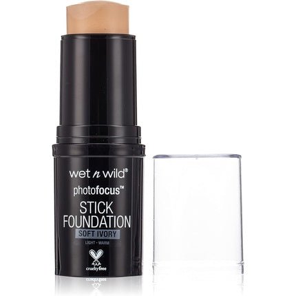 Wet n Wild Photo Focus Stick Foundation with Long - lasting Coverage Lightweight and Creamy Formula Semi - matte Finish with Argan and Sunflower Seed Oil Soft Ivory 1 Count - Maison des fragrances