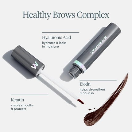 Wonderskin Dream Brow Eye Brow Gel Waterproof Eyebrow Filler Long Lasting Eyebrow Mascara Transfer Proof Brown Tinted Brow Gel Brunette - Maison des fragrances