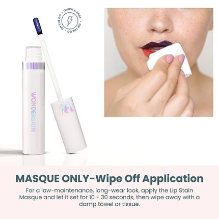 Wonderskin Wonder Blading Lip Masque Pink Lip Stain Long Lasting Lip Stain Transfer Proof Pink Lip Tint Charming Masque Stain & Go - Maison des fragrances