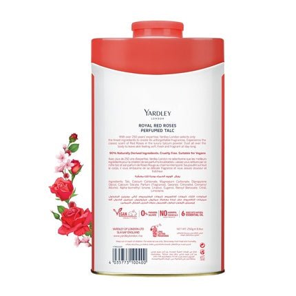 Yardley London Perfumed Talc Red Roses 8.8 Oz 250 G - Maison des fragrances