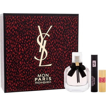 Yves Saint Laurent Mon Paris 3 Piece Gift Set: Eau De Parfum 50ml - Mascara 2ml - Lipstick No.49 1.3g - Maison des fragrances