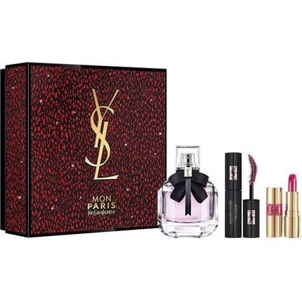 Yves Saint Laurent Mon Paris 3 Piece Gift Set: Eau De Parfum 50ml - Mascara 2ml - Lipstick No.49 1.3g - Maison des fragrances