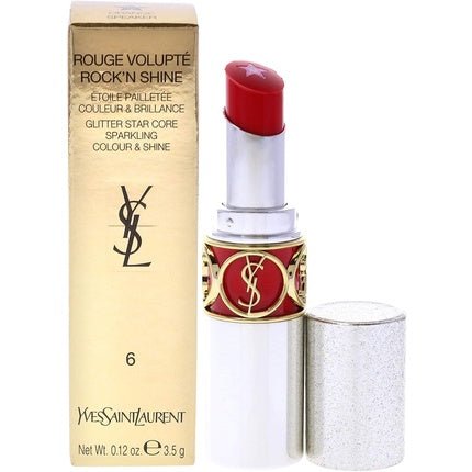 Yves Saint Laurent Rock Rouge Volupte Shine Lipstick Brilliant Orange Ranked 6 Excessive 100g - Maison des fragrances