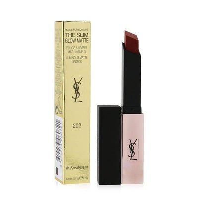 Yves Saint Laurent Rouge Pur Couture The Slim Glow Matte Lipstick 202 Insurgent Red 2.1g/0.07oz - Maison des fragrances